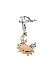 14K Rose and White Gold Diamond Crab Charm -- LIFETIME WARRANTY