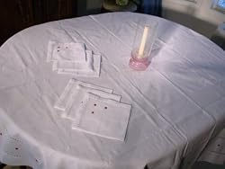 Roses Hand Embroidered Tablecloth + Napkins Set