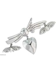 Sterling silver brooch, All-Seeing Heart