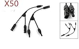 Anlighter®Y字型並列用 MC4 パラレル コネクタ / 1M2F + 2M1F / TUV 太陽光パネル専用 / ソーラーパネル ケーブル Y字型コネクタ－ (50 個セット)® Y字型並列