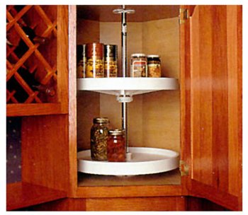 KV Lazy Susan Full Round 2 Polymer Shelves 20 (Set) White