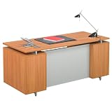 Align Executive Desk Light Cherry Finish/Gray Accent