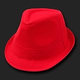 Red Basic Woven Fedora Hat Hats Size L/XL