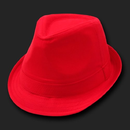 Red Basic Woven Fedora Hat Hats Size L/XL
