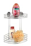 Wenko 18914100 Eckregal Turbo-Loc - Befestigen ohne Bohren, 2 Ablagek&ouml;rbe, Chrom, 26.5 x 33 x 20 cm
