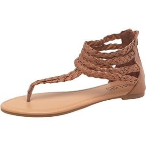Fluid Womens Gladiator Sandals Tan - Light Brown - 7 UK 7 Euro 40
