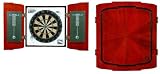 New Daytona Bristle Dartboard Maple Cabinet Darts Set
