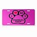 Miniature Bull Terrier Dog Dogs Pink Animal Metal License Plate Wall Sign Tag
