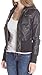 Women's Leather Moto Jacket w/ Front Zip Pockets