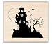 Inkadinkado Mounted Stamp HALLOWEEN HAUNTED HOUSE SCARY SCENE For Scrapbooking, Card Making & Craft Projects