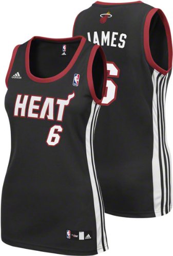 NBA Women's Miami Heat Lebron James Replica Jersey (Black, Large)