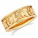 14Kt Yellow Gold Leaf Design Wedding Gold Band