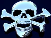 Chrome Skull & Cross Bones Belt Buckle full dwt