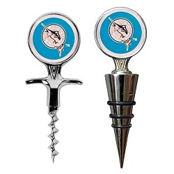 Florida Marlins MLB Cork Screw and Wine Bottle Topper Set by Great American Products