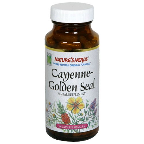 Nature's Herbs Cayenne-Golden Seal, 500 mg, Capsules, 100 capsules (Pack of 3) by Cayenne Capsules