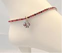 Anklet - Swarovski (tm) Crystal Stretch ~ Fuchsia, Hyacinth and Siam w/ Rose AB Butterfly