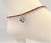  : Anklet - A32 - Swarovski (tm) Crystal - Stretch ~ Fuchsia, Red & Orange with Butterfly Charm