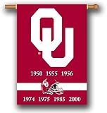 Oklahoma Sooners Championship Years 3'X5' Banner W/Pole - NCAA