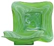 Colorful Recycled Art Glass Large Lime Green Wing Bowl 14"D, 3"H