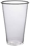 200 x 350ml Half Pint Plastic Cups with Markings - Strong Disposable Glasses