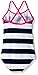 Kanu Surf Girls Beach Sport Banded 1 Piece Swimsuit, Layla Navy Stripe, 14
