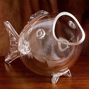 CRYSTAL GIFTWARE LARGE FISH SHAPED BOWL