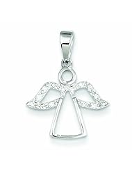 Genuine .925 Sterling Silver Angel With Cz Wings Pendant 0.8 Grams. 100% Satisfaction Guaranteed.