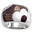 Brown Enamel Sterling Silver Ring Sizes: 5-9