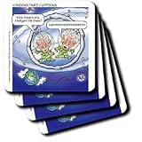 Einstein Aliens and Intelligent Life on Earth - Set Of 4 Ceramic Tile Coasters