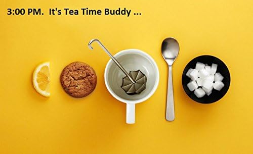 EasyLifeCare Long Handle Umbrella Tea Infuser - Stainless Steel Cute Cool Design Umbrella Tea Ball Infuser With Lid Cover - Smooth Finish High Quality Food Grade Steel Alloy Tea Strainer - Product Dimension: 46mm x 46mm x 142mm - Clever Umbrella Design With Fine One-Directional Teardrop Filter Holes - Long Hook Handle For Larger Cups And Mugs And For Lesser Heat Conduction - Larger Scoop Capacity Of Up To 5 Grams Of Tea Leaves
