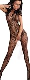 Livco Corsetti Eden Sexy Fishnet Bodystocking with a Floral Design One Size 8-16