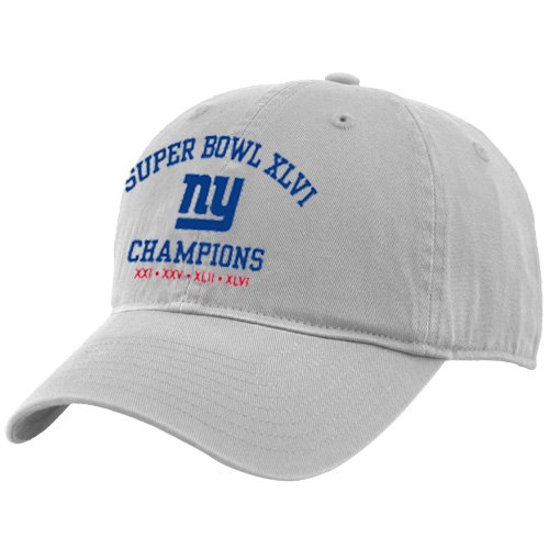 Reebok New York Giants Super Bowl XLVI 4-Time Champs Slouch Adjustable Hat - Natural ()