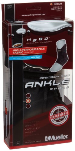 Mueller Hg80 Rigid Ankle Brace, Medium, Black, 1-Count Box