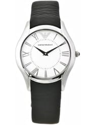 Emporio Armani Womens AR2021 Classic Black Leather Band Watch