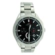 Adee Kaye AK1091-MB Black Men's All Stainless Steel Chronograph Watch AK1091