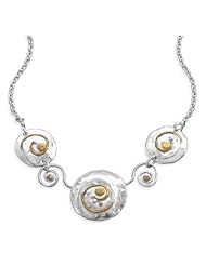 16.5"+1.5" Two Tone Swirl Design Necklace