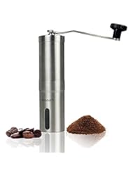 Kitchen: Coffee Grinder Innoo Tech - Ceramic Burr Manual Portable Coffee Mill Stainless Steel for Consistently Brewing Espresso, Pour Over, French Press & Turkish Coffee with Hand Crank Mill - Innoo  Tech