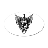 22x14 Oval Wall Vinyl Sticker POWMIA Angel Winged Shield with Chains