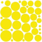 34 YELLOW POLKA DOTS...WALL STICKERS DECALS ART... by EYE CANDY SIGNS