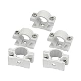 uxcell　パイプクランプ　管挟み　アルミ合金　ホワイト　5個
