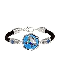 Guy Harvey Full Color Enamel Hummingbird Leather Bracelet