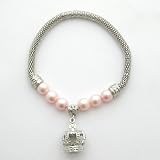 Celina's Custom Creations Pink Crown Pearls Pet Cat Dog Necklace Collar - 9