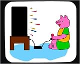 Mouse Pad with joystick, video, game, playing, television, pig