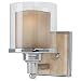 Murray Feiss WB1496CH, Belleaire Reversible Travertine Glass Wall Sconce Lighting, 1LT, 60w, Chrome