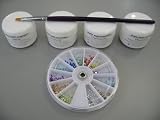 Produkt-Bild: 60ml UV-Gelset 1-Phasen/Aufbau rosa/French rosa/Versiegler + Rondell+Gel-Pinsel