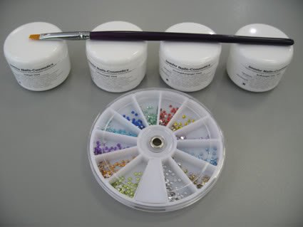 60ml UV-Gelset 1-Phasen/Haft/Aufbau klar/French weiss + Rondell+Gel-Pinsel Preisvergleich