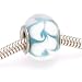 Murano Style Glass Lampwork Bead Fits Pandora Sky Blue White Abstract Swirl 14mm (1)