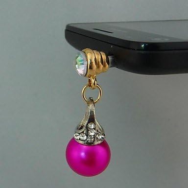 Pearl Auger Hanging Alloy Shape Anti-dust Plug ( Color : Fuchsia )