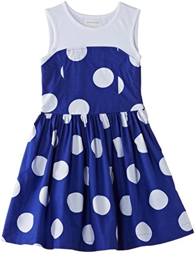 Pumpkin Patch Big Girls' Spotty Skater Dress, Royal Blue, 7