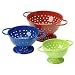 Progressive International Set of Mini Colanders, Blue, Green and Red